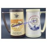 Pair of Plastic Budweiser Beer Mugs