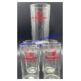 Lot of (5) Budweiser Beer Glasses