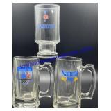 Lot of (3) Natural Light Beer Glasses