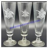 Lot of (3) Anheuser Busch Beer Glasses