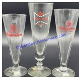 Lot of (3) Budweiser Beer Glasses