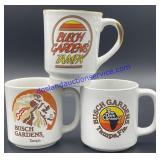Lot of (3) Busch Gardens Coffee Mugs