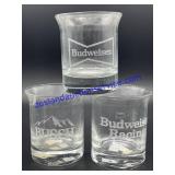 Lot of (3) Anheuser Busch Etched Glasses