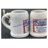 Pair of Mini Budweiser Beer Steins