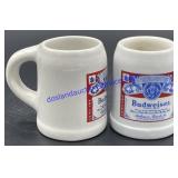 Pair of Mini Budweiser Beer Steins