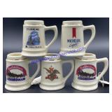 Lot of (5) Mini Anheuser Busch Steins