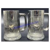 Pair of Vintage Multicolored Mirrored Budweiser
