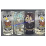 Lot of (4) Busch Gardens Beer Glasses