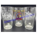 Lot of (3) Assorted Bud Product Glasses