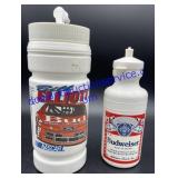 Pair of Plastic Budweiser Water Bottles