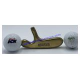 Michelob Putter Head & Pair of Golfballs