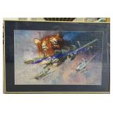 Military Planes w/ Tiger Framed Puzzle 36"Wx24"T