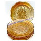 Lot of (5) Vintage Carnival Glass Saucers