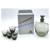 Vintage Sussmuth Hand Blown Decanter & 6 Cups