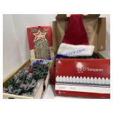 Box of Christmas Lights, Tinsel, Etc..