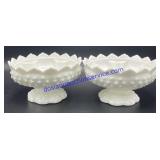 Pair of Milk Glass Candle Holders