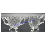 Etched Glass Cream & Sugar Set