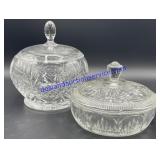 Pair of Covered Glass Jars