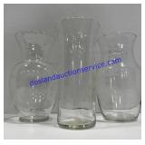 Lot of (3) Glass Vases