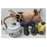 Piggy Bank Tea Kettle & Decor