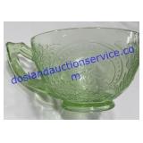Lot of (8) Green Depression Glass Tea Cups