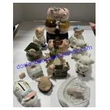 Flat of Misc. Pig Figurines