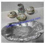 Tin Plate W/ Misc Glassware