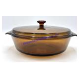 Vintage Brown Glass Fire-King Casserole Dish