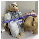 Pig Decor , Pig On Bench