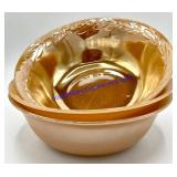 Lot of (3) Vintage Peach Luster Fire King Bowls 9"