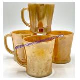 4 Peach Fire King Mugs