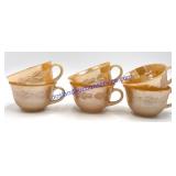 6 Peach Fire King Teas Cups & Mug