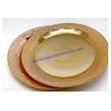 2 Peach Fire King Large Plates 11"