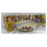 Set Of Glasses , Mixing Bowl , Cream Pourer