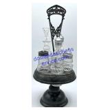 Antique Silver Plated Condiment Set