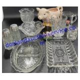 Misc Decorative Glassware & Pig Figurines