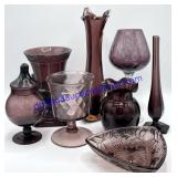 Flat of Beautiful Purple/Maroon Glassware
