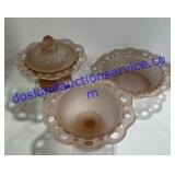 Light Pink Decorative Milk Glassware
