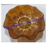 Orange Carnival Glass Candy Dish