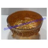 Orange Carnival Glass Candy Dish