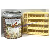 Decorative Milk Tin Canister & Spool Racks
