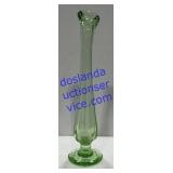 Vintge Green Glass Swung Vase (8")