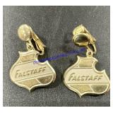 Pair of Falstaff Beer Earrings