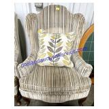 Striped Upholstered Chair & Pillow (45")