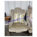 Striped Upholstered Chair & Pillow (45")