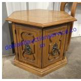 Octagon End Table W/ Storage