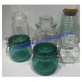 Flat of Misc. Glass Canisters