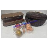 Jewelry Box & Woven Basket W/ Doll Assembly Parts