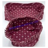 Pair of Burgundy Longaberger Basket Liners