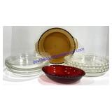 Flat of Glass Pyrex & AH Pie Plates